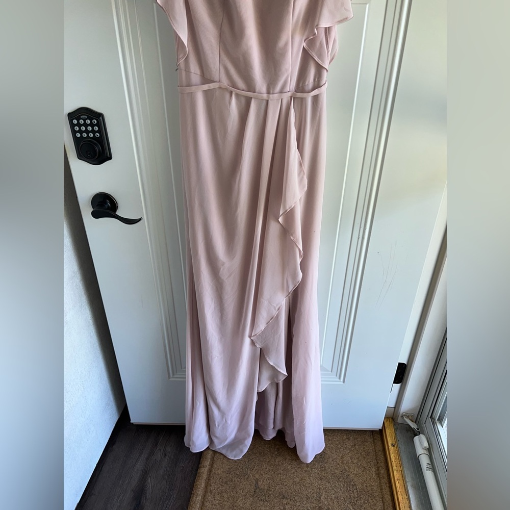 Elegant Pink Ruffle Maxi Dress - Picture 2 of 8